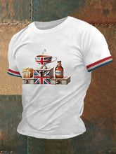 Men's Funny British Culture Print Casual Tee